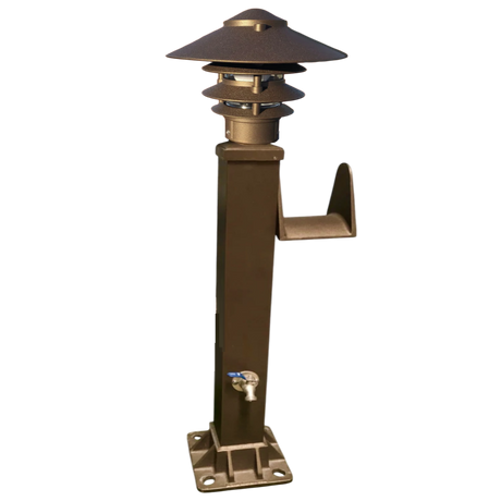 Bronze finish dock hose station with optional 120V light no gfi


