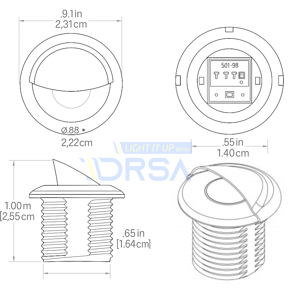 Aruba LED Courtesy Light by Lumitec – top view

