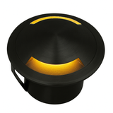 2-opening stainless steel round dock light cover black finish in warm white 4W