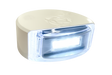 Lumitec Surface Mount Composite Navigation Light Stern White illuminating a boat’s stern at night  101868