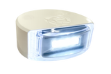 Lumitec Surface Mount Composite Navigation Light Stern White illuminating a boat’s stern at night  101868