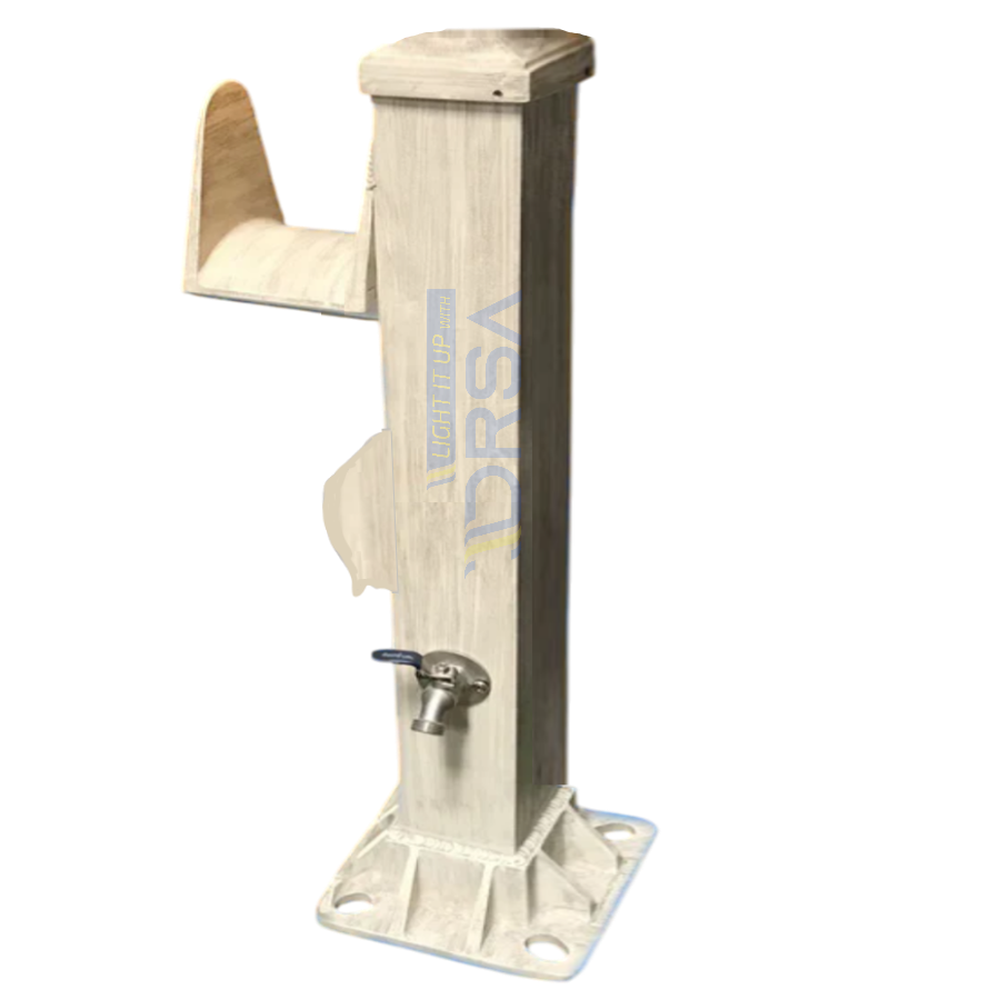 Sand finish dock hose station with GFI and water connection 
