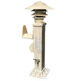 Sand color  finish hose station with 120V pegoda LED lighting and water connection
