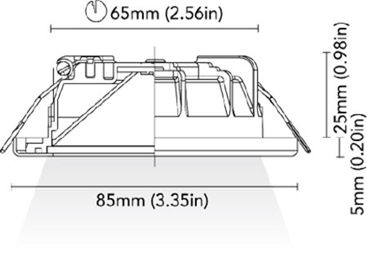 BCM Orlando 85 warm white and red LED light, diagram
, IP66

