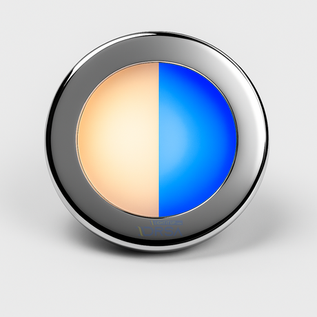 BCM Orlando 85 warm white and blue LED light, polished stainless steel, screw mount, IP66

