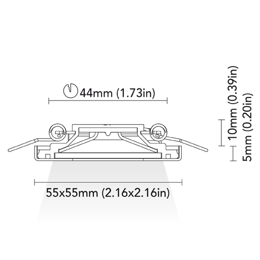 BCM Miami 55 LED Downlight in polished finish  diagram