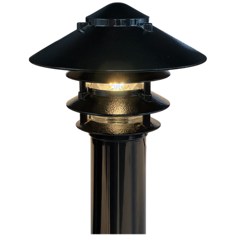 Black finish Pagoda 3" round Aluminum LED Dock Light 120V for Docks & Marinas