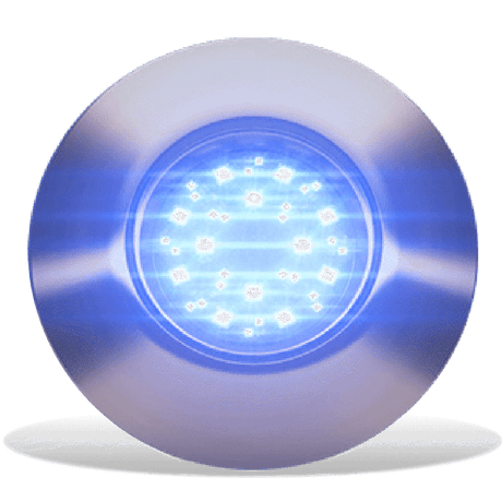 SUPRA THX404 Thru-Hull Underwater LED Light blue white light front view