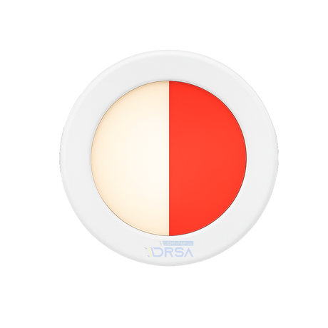 BCM Orlando 85 bi-color warm white and red LED light with white trim ring, screw mount, IP66

