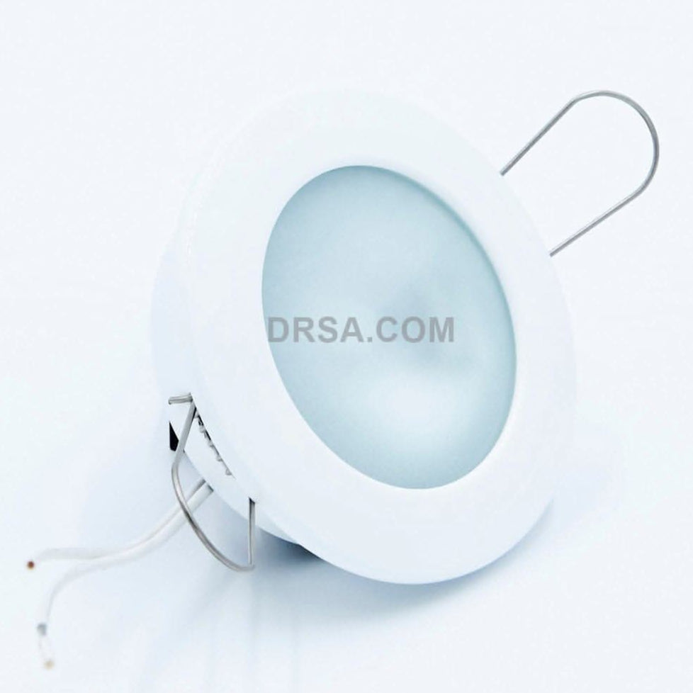 White bezel marine dome light with G4 socket

