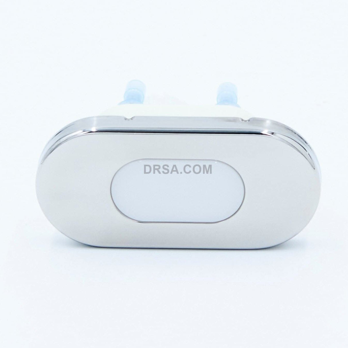 front view of the stainless steel oval courtesy light highlighting its slim profile and screw mount installation
