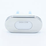 front view of the stainless steel oval courtesy light highlighting its slim profile and screw mount installation