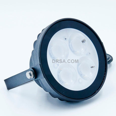 "18W RGB+CCT Smart LED Garden Light illuminating tree with multicolor beam"

