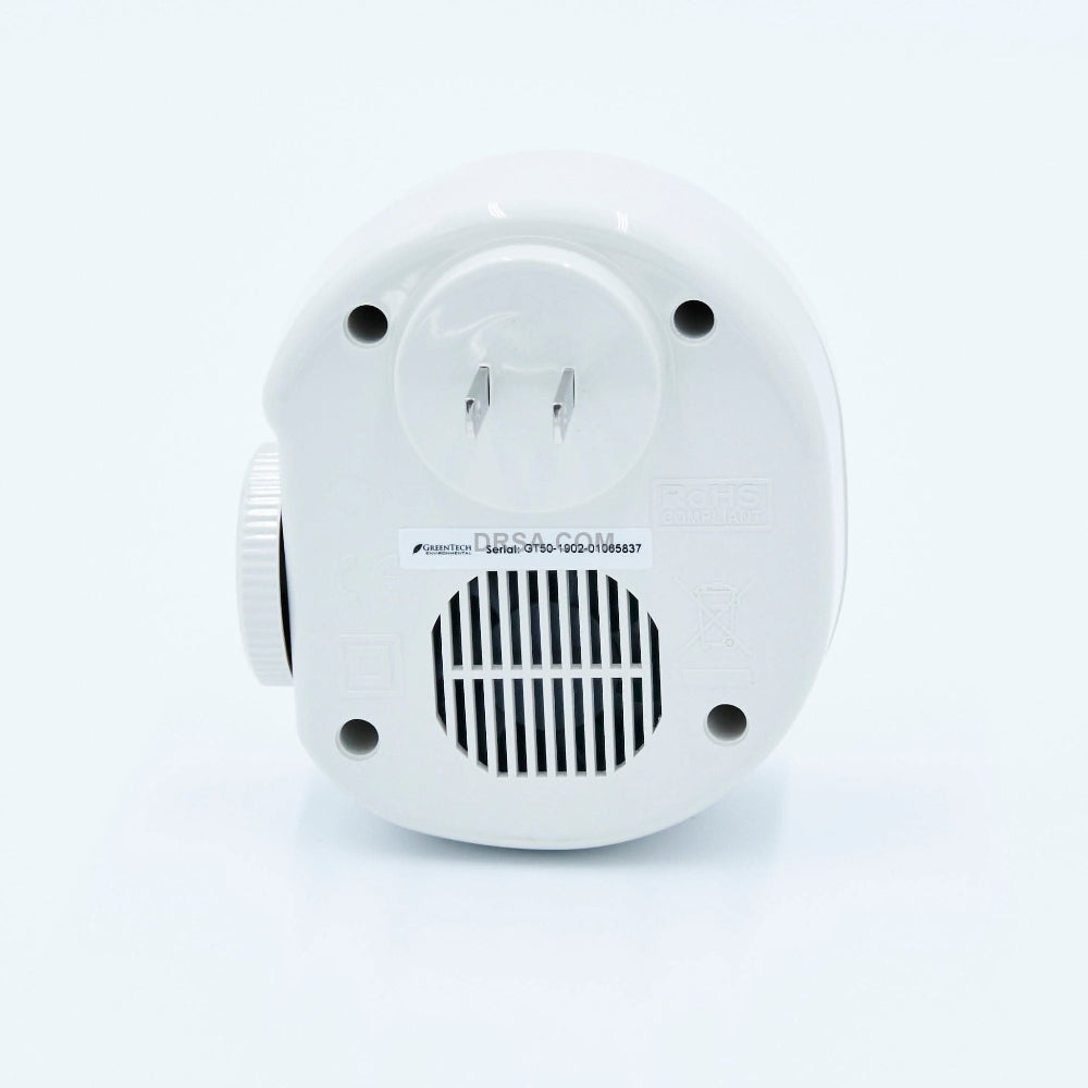 GT50 portable air purifier for removing pet, smoke, and mildew odors back view