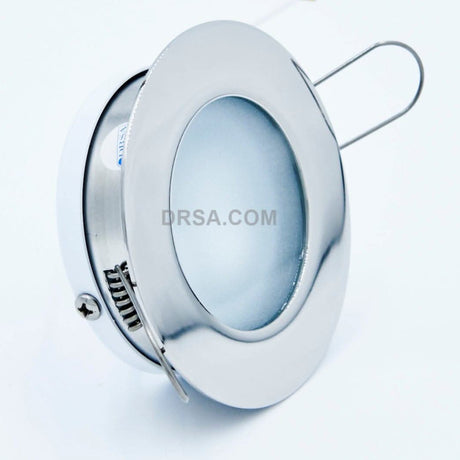Splash-proof boat or RV ceiling light with spring mount design stainless