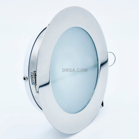 6-1/8 inch polished stainless steel marine ceiling light

