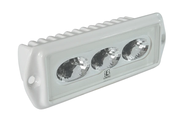 CapriLT LED Flood Light in white finish, featuring a compact, durable design in white