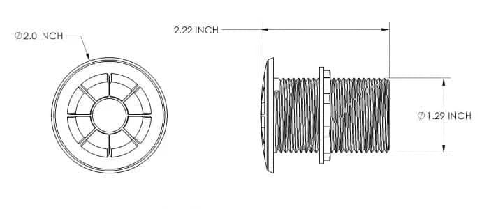 Lutra LED livewell light, bright spectrum output, IP68, Poco-compatible, durable for wet locations install diagram