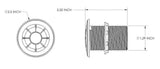 Lutra LED livewell light, bright spectrum output, IP68, Poco-compatible, durable for wet locations install diagram