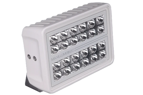 Maxillume H120 Trunnion Mount LED Flood Light in white finish side view