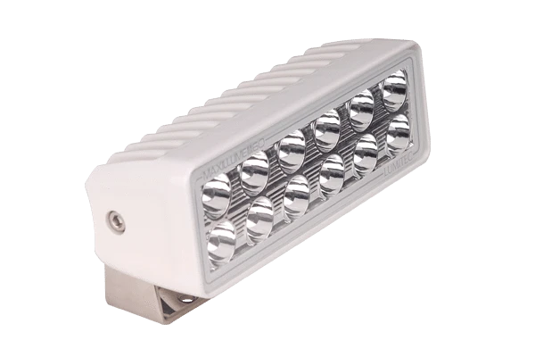  Maxillume H60 Trunnion Mount LED Flood Light in white finish front view
