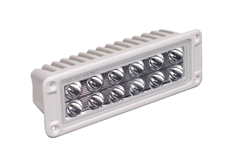 The Maxillume H60 Flush Mount LED Flood Light white finish front view