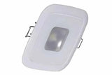 Square Mirage LED Down Light with Spectrum RGBW capabilities, showcasing a slim, modern design white side view
