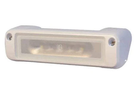 Perimeter LED flood light, 1,000+ lumens, wide beam, versatile for marine, dock, and land use front view
