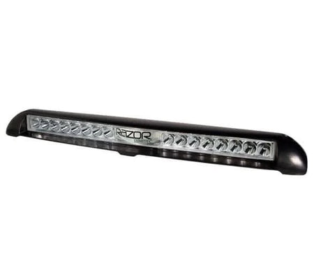 Razor LED Light Bar Spot delivering 10,000 lumens, sleek black finish flush-mount design front profile view