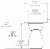 Lumitec GAI2 LED Positionable Light with Heavy Duty Base diagram